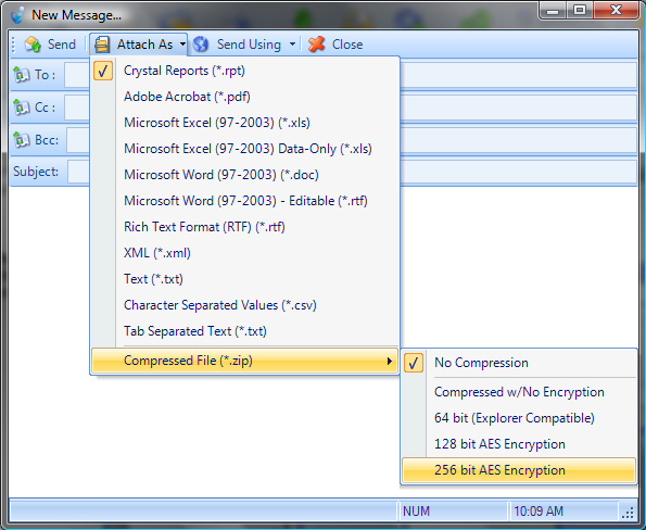 Encrypted email delivery configuration