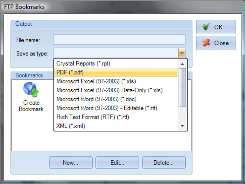 FTP delivery configuration